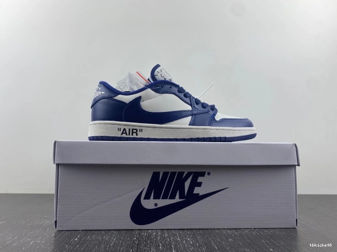 Rep TBkick JORDAN DM7890-101 SCOTT X CUSTOM X OFF-WHITE AIR 1 TRAVIS 0803